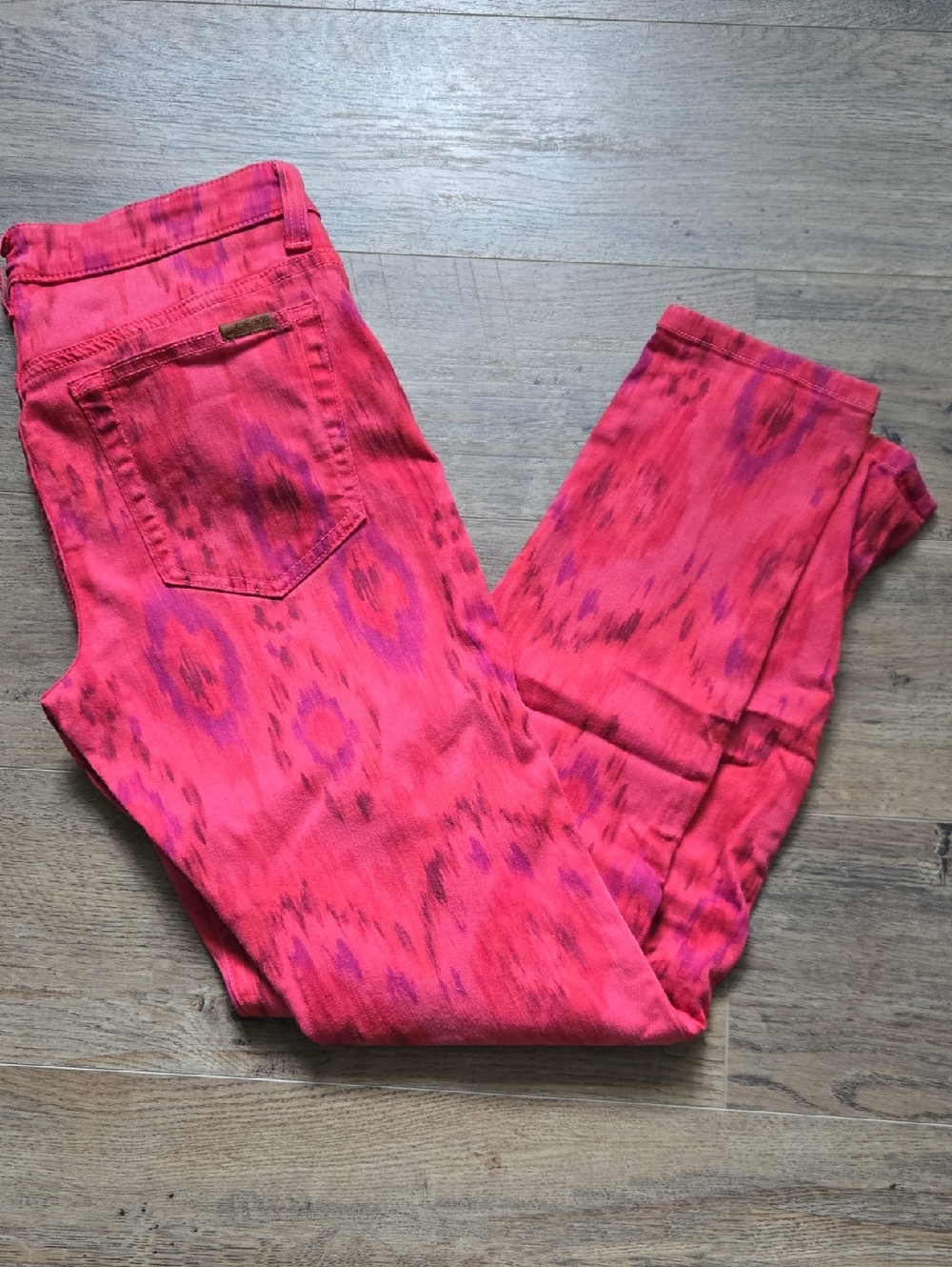 Joe's Jeans Coral and Deep Red Washed Denim